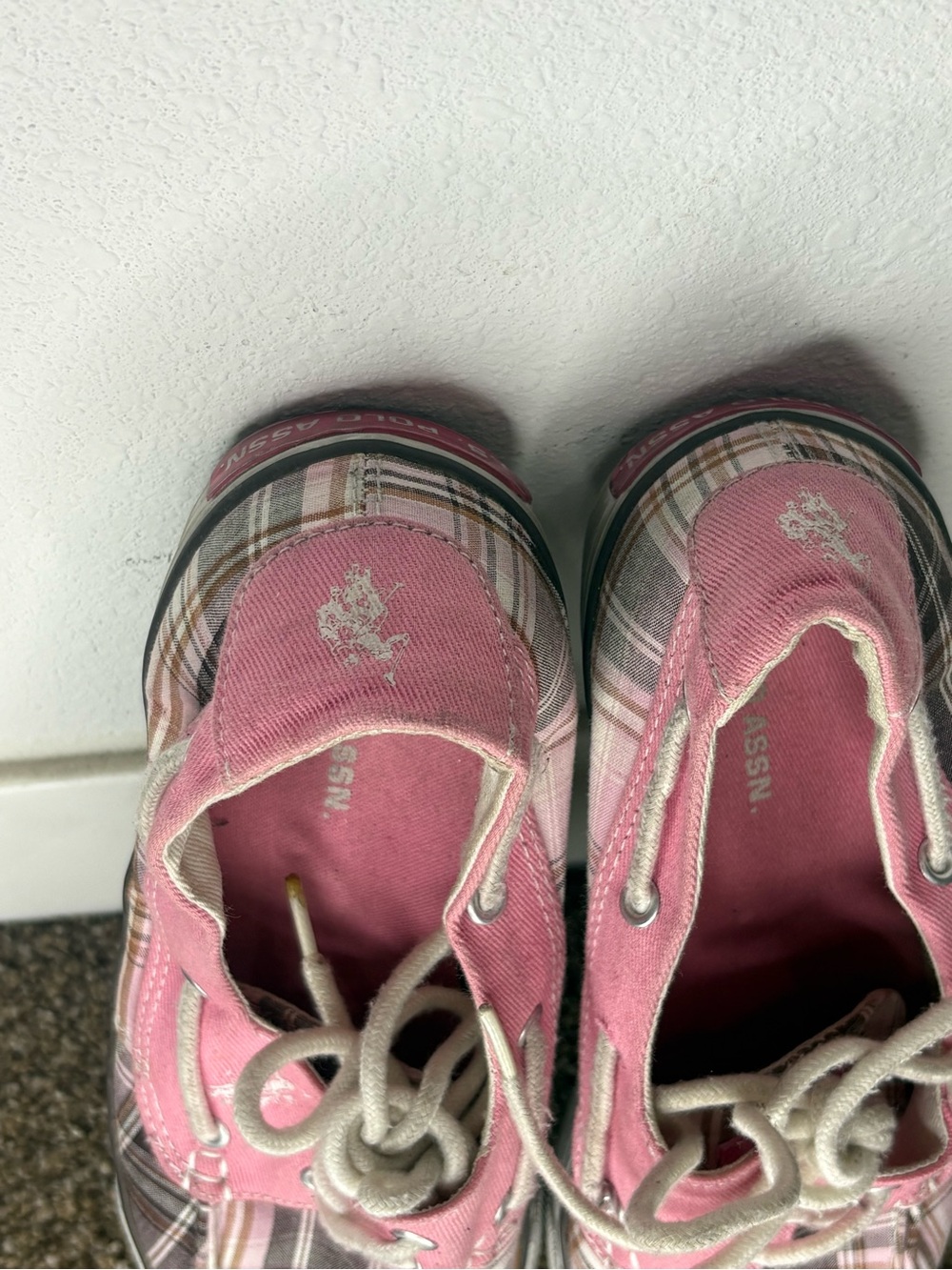 Polo by Ralph Lauren Pink Plaid Women's Sneakers - Picture 3 of 6